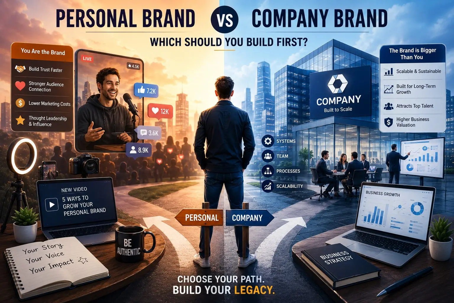 Personal Brand vs Company Brand: Which Should You Build First?