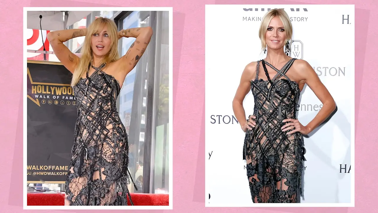 Miley Cyrus kopiert Heidi Klum: Gleiches Versace‑Kleid